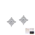 S925 sterling silver flower moissanite stud earrings with GRA certification - S925 Sterling Silver (Silver White)