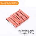 Bigudíes rosa naranja con elásticos negros, diámetro 1,3 cm y largo 8,2 cm, pack de 10 - Tipo Largo con Tapa / 1.3cm / 8.2cm / Color Piel
