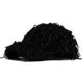 Cappellino da baseball nero in peluche invernale con trama soffice e visiera curva - Regolabile / Nero
