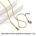 Goldene 0,9mm Edelstahl Schlangenkette mit Karabinerverschluss und S.STEEL Anhänger - 09 Schlangenkette-40+5cm-Gold