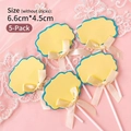 5-piece yellow cloud cake topper with blue glitter and bow for DIY birthday writing - Yellow Blank Topper - 5 Pcs