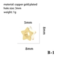 Gold-plated star-shaped charm bead for DIY jewelry making, 8mm x 8mm size, 1g weight - White Star (B-1)