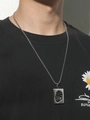 Collana con ciondolo a cuore anatomico in argento con catena a spirale da uomo - Grande Argento
