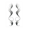 Adesivo per tatuaggio capelli nero con motivi ondulati realistici per l'attaccatura - HE-02 / 11*18cm