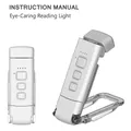 Portable USB rechargeable LED reading light with adjustable clip and foldable neck - Milky White