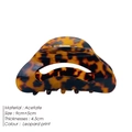 Leopard print acetate moon-shaped hair claw clip with smooth polished finish 9cm - Leopard Print