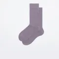 Klassische dunkelviolette Tennissocken mit Rippbündchen und verstärkter Ferse für Freizeit - Rauchiges Lila