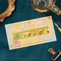 Golden hollow metal bookmark ruler featuring Van Gogh Sunflowers oil painting - Sunflower
