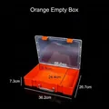 Dimensioni dettagliate della scatola portaoggetti in plastica PP arancione trasparente - 36.2*26.7*7.3cm / Arancione