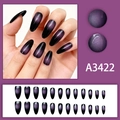 Mandelförmige lila Amethyst Kunstnägel mit Katzenaugen-Verlauf und 24-teiligem Set-Inhalt - Violette Katzenauge Gradient Mandel Stil - Kleber Typ (A3422)