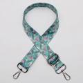 Adjustable crossbody bag strap with tropical flamingo and monstera leaf print - No. 593 (Flamingo) / Gunmetal