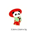 Cute panda enamel pin in kimono with red umbrella, 3.3x2.6cm zinc alloy animal badge - Kimono Panda With Japanese Umbrella