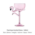 Pink flamingo glass cocktail cup with 200ml capacity and embossed feather textures - Pink Flamingo