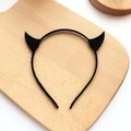 Classic black matte devil horn headband for Halloween cosplay and party costume accessory - Black Devil Horns