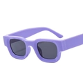 Retro-Sonnenbrille mit lila quadratischem Rahmen und dunklen Gläsern im Punk-Stil - Solid Lila