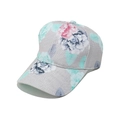 Détail de la casquette de baseball en toile grise avec motifs floraux artistiques - M (56-58cm) / Style B-Base Grise Grandes Fleurs Colorées