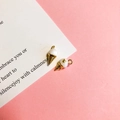 Detail view of ice cream cone pendants with white enamel tops and gold heart accent - 14# Original Heart Ice Cream