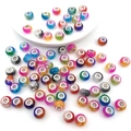 Assorted colorful large hole glass beads with metal cores for DIY charm bracelet making - Mixed 10 Gradient Crackle Beads