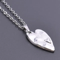 Zilveren roestvrijstalen ketting met gehamerde hart hanger en een klein verhoogd hartje - Kettingset (met hanger) / Zilver