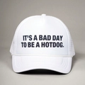 Klassieke witte truckerpet met zwarte slogan-opdruk en ademende achterkant van mesh - Eén maat / Wit