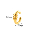 Minimalist gold three-ring C-shaped ear clip with a size of 1.74cm by 1.74cm - Triple Ring Design (2626-2#) / Gold