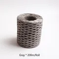 Roll of 200m grey raffia paper rope for DIY gift wrapping and craft weaving projects - 200m/Roll / Gray