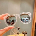 Kids trendy round sunglasses with transparent frames and reflective mirror lenses - Transparent Frame Silver Mirror