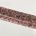 Facettierte mehrfarbige Turmalin-Steinperlen für die DIY-Schmuckherstellung - Facettiert ca. 2-2,5 mm / Länge ca. 39 cm