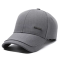 Men's dark gray baseball cap in twill fabric with fashion metal logo plate - Light Gray