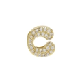 Micro-paved 18k gold letter C pendant with sparkling white cubic zirconia stones - Letter C Pendant-Gold