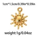 Golden sunburst pendant charm in 304 stainless steel for DIY jewelry making 1x1.5cm - Gold Sun