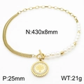 18K gold plated tree of life necklace with pearls and sparkling crystal accents - Gold Necklace