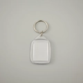 Blank rectangular clear acrylic photo frame keychain with silver metal ring - Rectangle 3.5x5.5cm