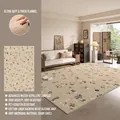 Floral Zen carpet in warm beige with Farman velvet and non-slip backing for living room - 140*200cm / Boat Dream