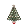 Christmas tree brooch featuring green enamel, multicolored rhinestones and a gold metal base - C1853-3-Gold Rhinestone Tree