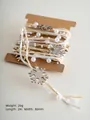 Nastro natalizio da 2m con fiocchi di neve in legno e perle per confezioni regalo - Nastro di Natale A (Fiocco di Neve Perla Corda di Canapa)