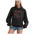 Black Christmas hoodie with Hot Cocoa and Christmas Movies print and fleece lining - 79 / S