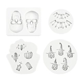 Halloween Silikonformen Set mit Totenkopf, Fledermaus und Kürbis zum Backen - 5# 4er-Set / Grau
