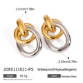 Orecchini a cerchio bicolore intrecciati in acciaio inossidabile ipoallergenico e impermeabile - Oro/Argento