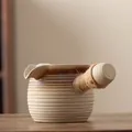 950ml ceramic tea pot with brown gradient glaze and twine-wrapped side handle - 950ML / Eagle Spout Jar Pot (Brown) / 21.5cmx11cm