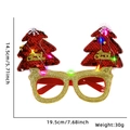 Christmas LED light-up glasses featuring golden frames and red sequin holiday trees - Red Christmas Tree Glasses