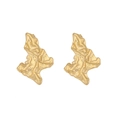 Unregelmäßige geometrische Ohrstecker in Gold mit strukturierter Lava-Optik Oberfläche - Unregelmäßiger Lava-Strukturierter Stil (4#)