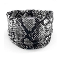Bohemian style wide elastic headband featuring black and white snakeskin pattern - 77-Black White Snake Skin