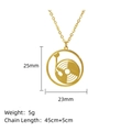 Golden gramophone music pendant necklace with adjustable chain and size dimensions - Gramophone (LN1905 Gold)