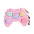 Pink mini controller handheld memory game keychain with colorful geometric buttons - Handled Style / Pink