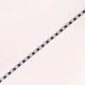 Detail of tennis bracelet with alternating blue and white cubic zirconia in claw setting - Platinum Plated - Royal Blue & White