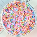 Colorful heart-shaped polymer clay slices for DIY crafts in a white porcelain bowl - Heart / 100g Pack
