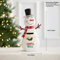 Weihnachts-Schneemann-Briefkasten aus Metall mit Merry Christmas Text 34x15x13cm - Großer Schneemann-Briefkasten
