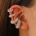 Set di orecchini a clip a forma di C con strass brillanti in finitura oro e argento per donna - Orecchini Oro (Set di 4)