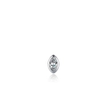 Minimalist S925 silver stud earring featuring a marquise-cut marquise zircon stone - Single Marquise Cut Style (RHE947S) / Silver